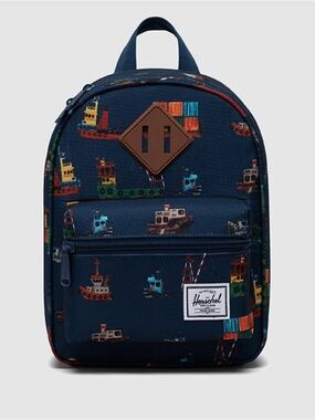 NWT Lunch Bag Herschel Heritage Printed  Tug Boats navy blue back to school